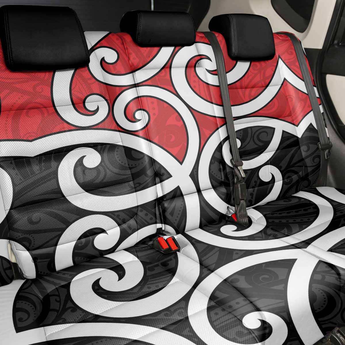 New Zealand Back Car Seat Cover Maori Koru Tino Rangatiratanga Color - Polynesian Pride
