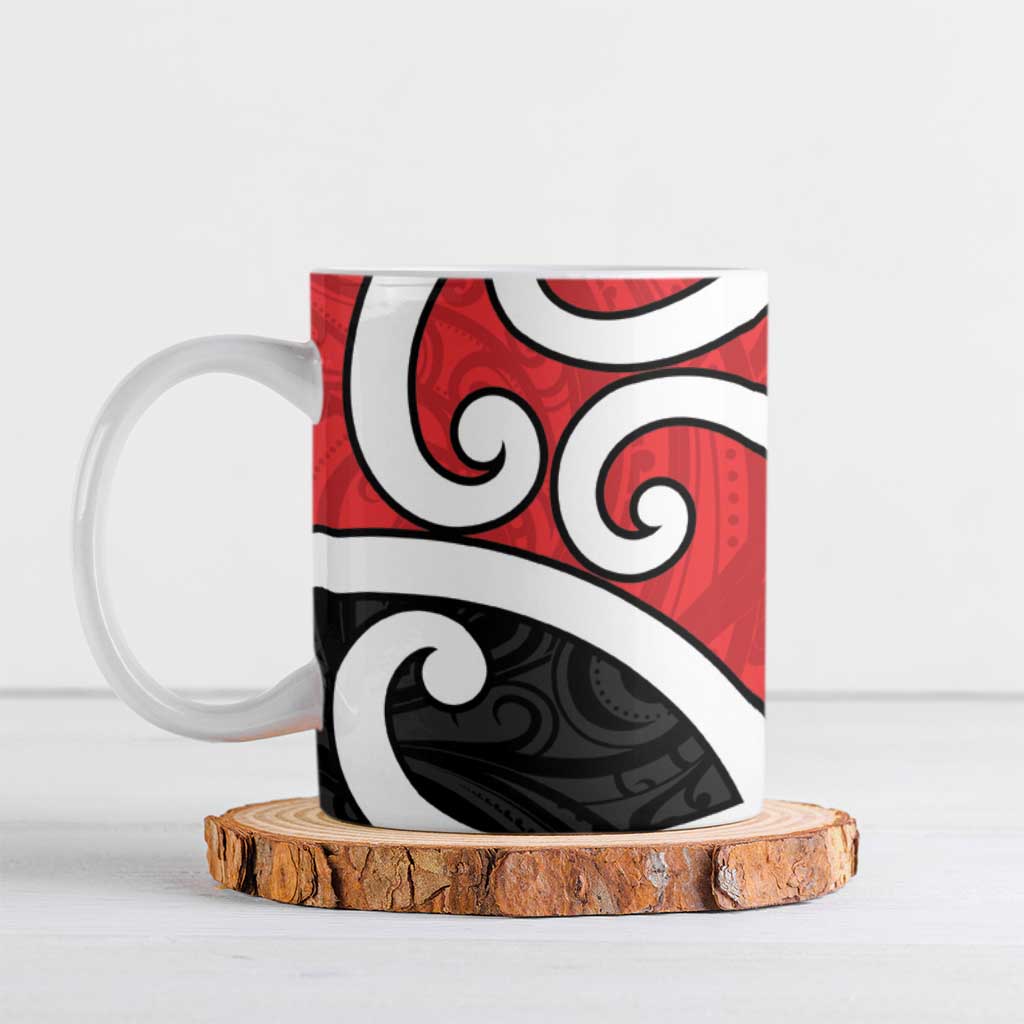 New Zealand Ceramic Mug Maori Koru Tino Rangatiratanga Color - Polynesian Pride