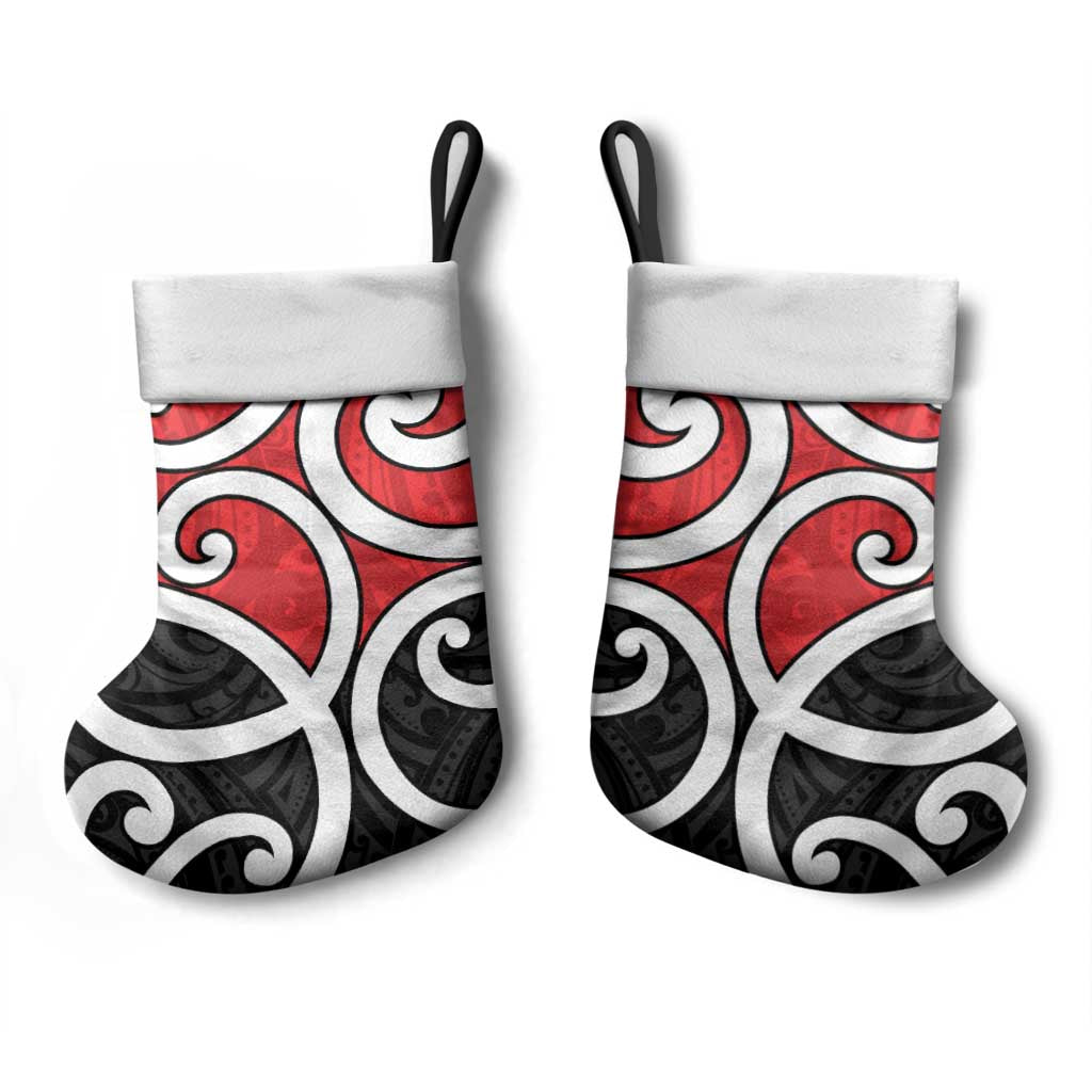 New Zealand Christmas Stocking Maori Koru Tino Rangatiratanga Color - Polynesian Pride