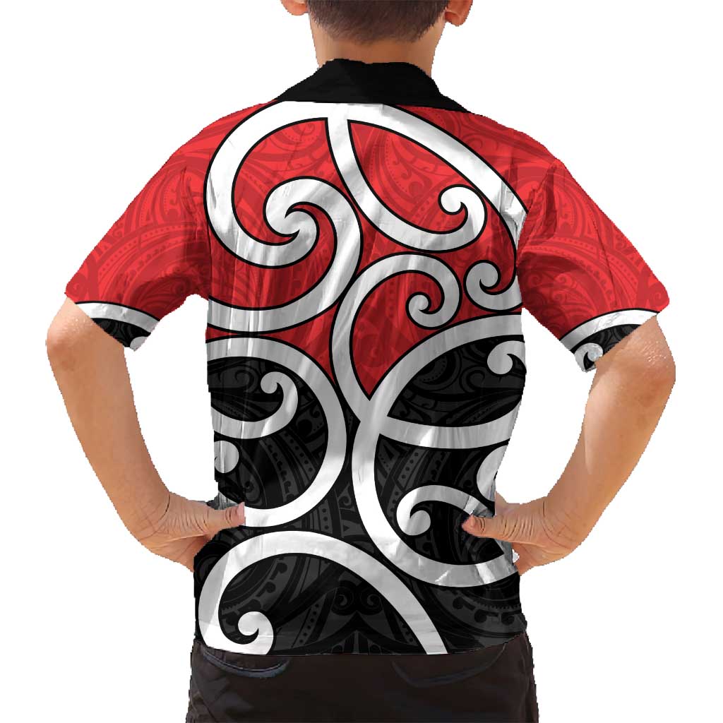 New Zealand Family Matching Off Shoulder Short Dress and Hawaiian Shirt Maori Koru Tino Rangatiratanga Color - Polynesian Pride