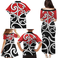 New Zealand Family Matching Puletasi and Hawaiian Shirt Maori Koru Tino Rangatiratanga Color - Polynesian Pride