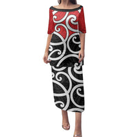 New Zealand Family Matching Puletasi and Hawaiian Shirt Maori Koru Tino Rangatiratanga Color - Polynesian Pride