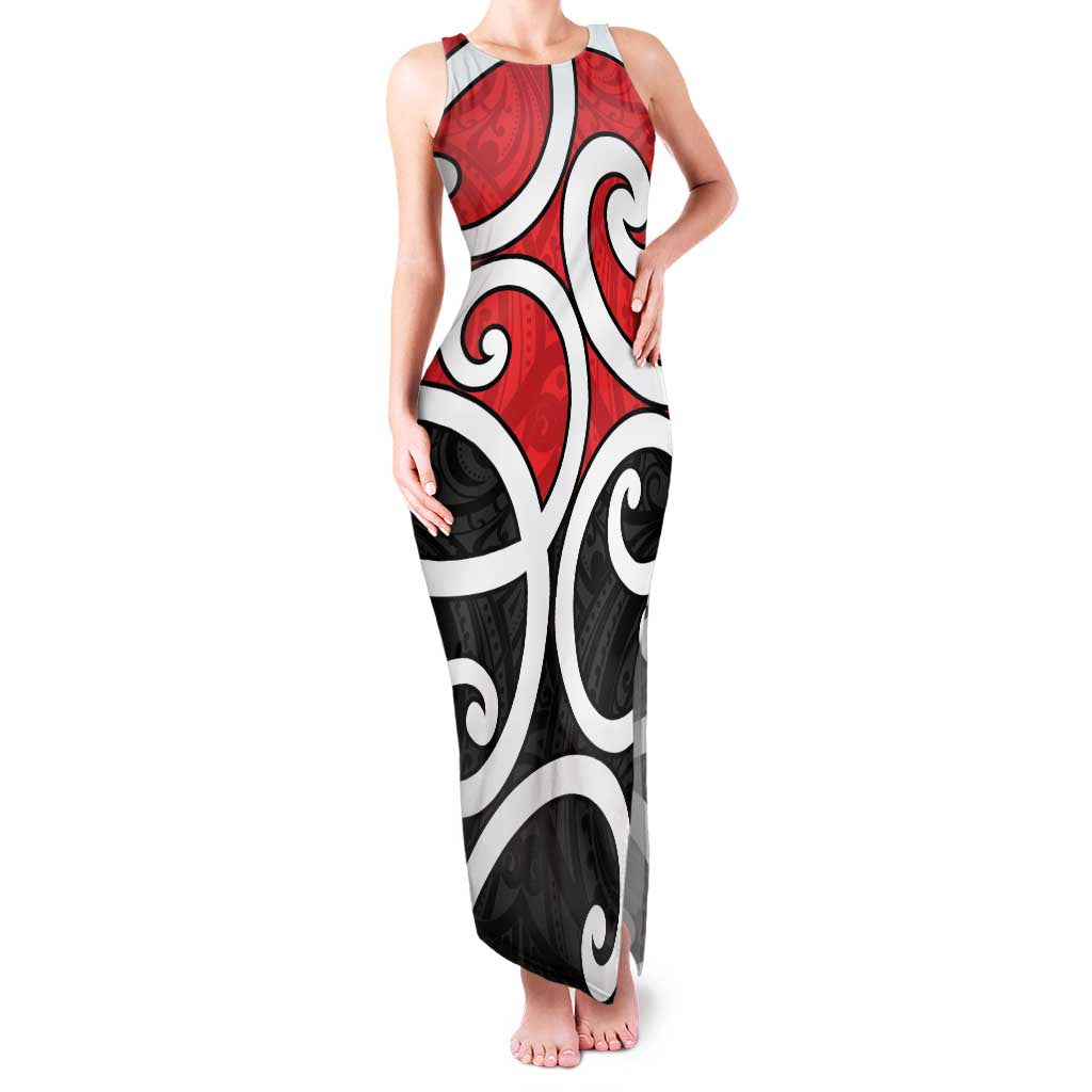 New Zealand Family Matching Tank Maxi Dress and Hawaiian Shirt Maori Koru Tino Rangatiratanga Color - Polynesian Pride