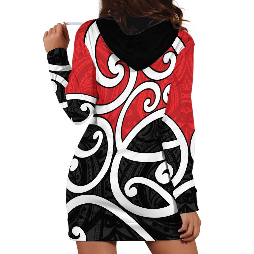 New Zealand Hoodie Dress Maori Koru Tino Rangatiratanga Color - Polynesian Pride