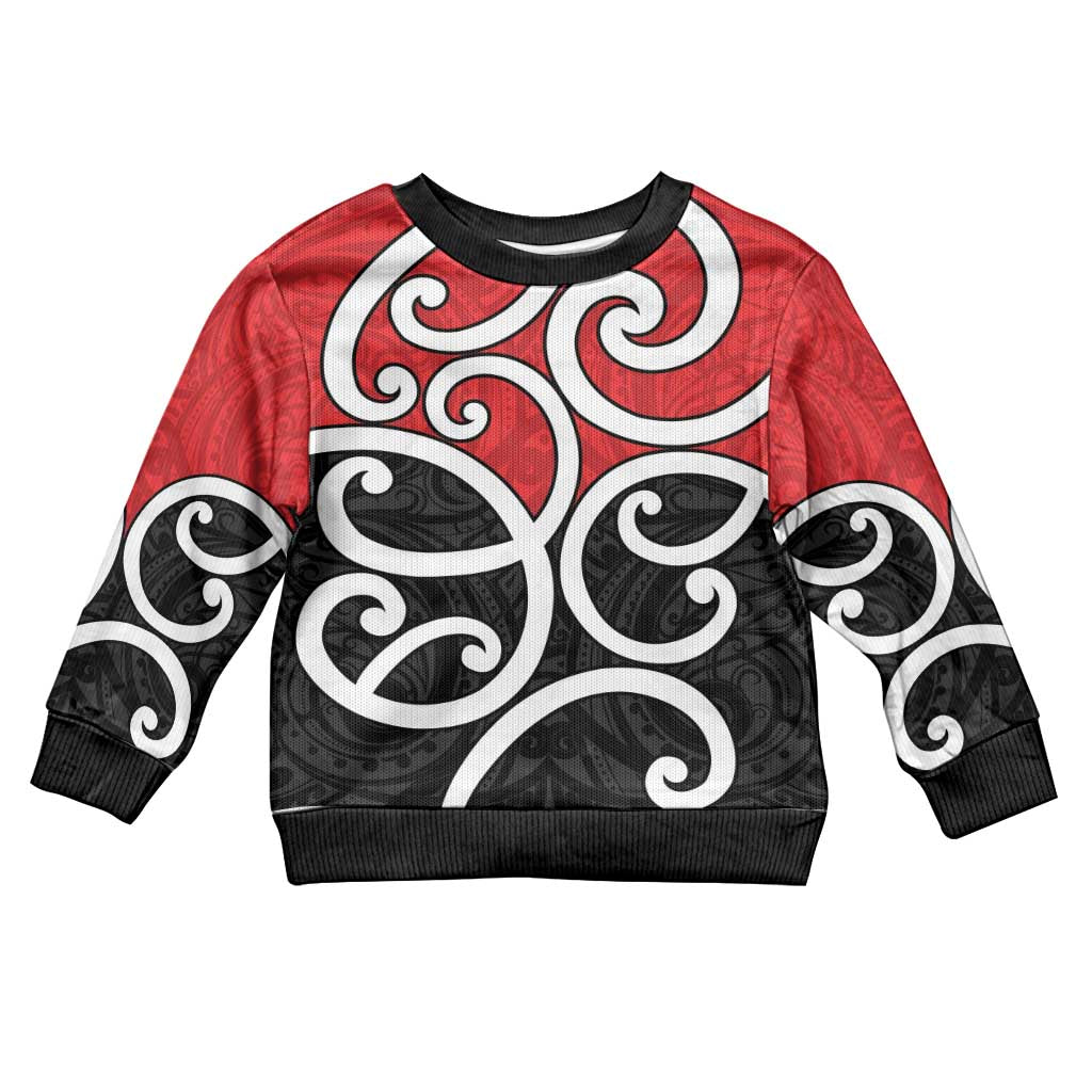 New Zealand Kid Ugly Christmas Sweater Maori Koru Tino Rangatiratanga Color - Polynesian Pride
