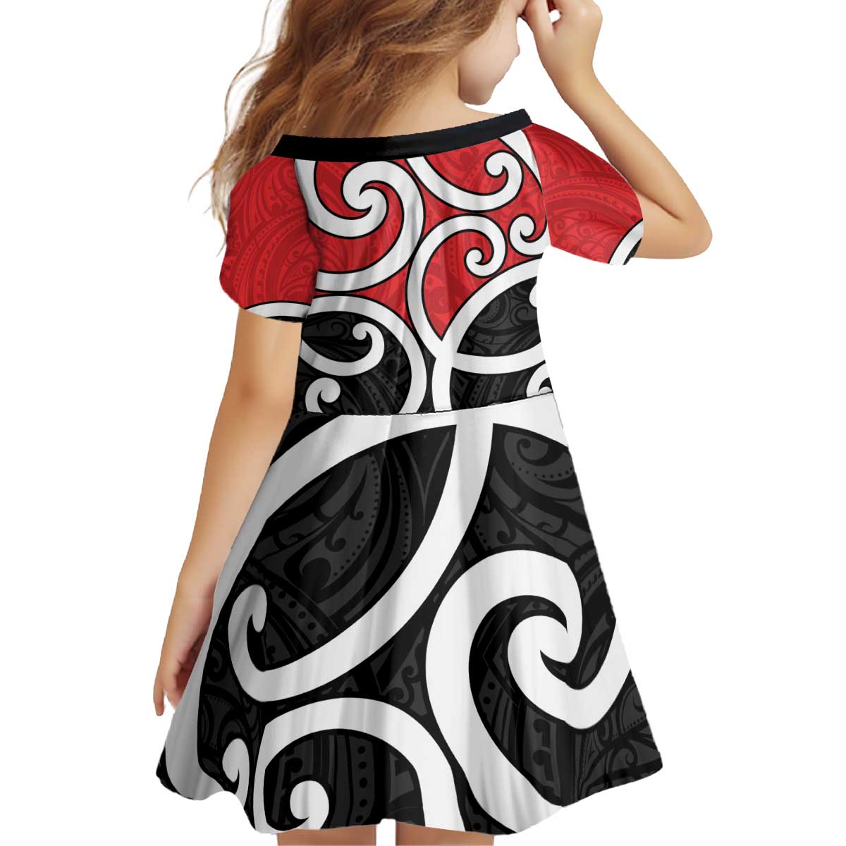 New Zealand Kid Short Sleeve Dress Maori Koru Tino Rangatiratanga Color - Polynesian Pride