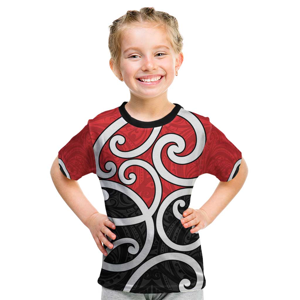 New Zealand Kid T Shirt Maori Koru Tino Rangatiratanga Color - Polynesian Pride