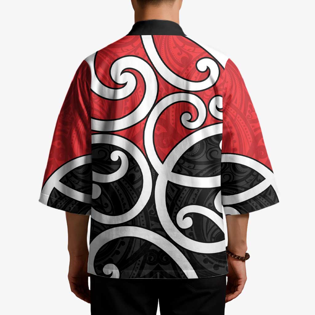 New Zealand Kimono Maori Koru Tino Rangatiratanga Color - Polynesian Pride