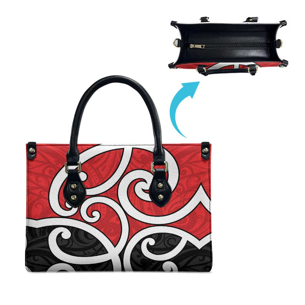 New Zealand Leather Bag Maori Koru Tino Rangatiratanga Color - Polynesian Pride