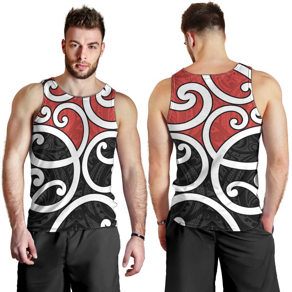 New Zealand Men Tank Top Maori Koru Tino Rangatiratanga Color - Polynesian Pride