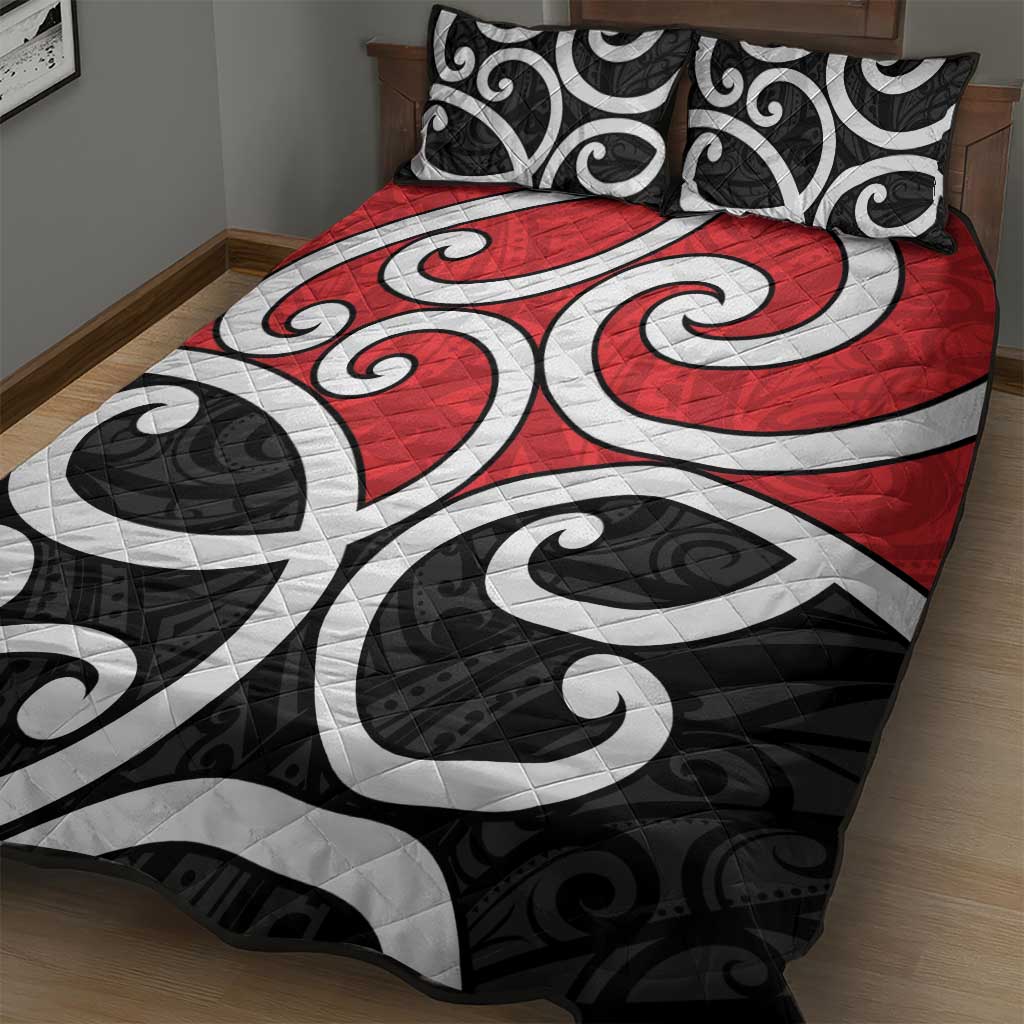 New Zealand Quilt Bed Set Maori Koru Tino Rangatiratanga Color - Polynesian Pride