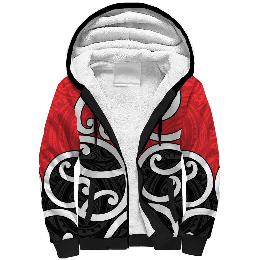 New Zealand Sherpa Hoodie Maori Koru Tino Rangatiratanga Color - Polynesian Pride