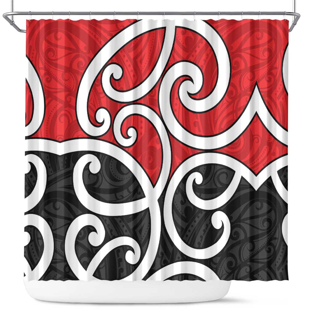 New Zealand Shower Curtain Maori Koru Tino Rangatiratanga Color - Polynesian Pride