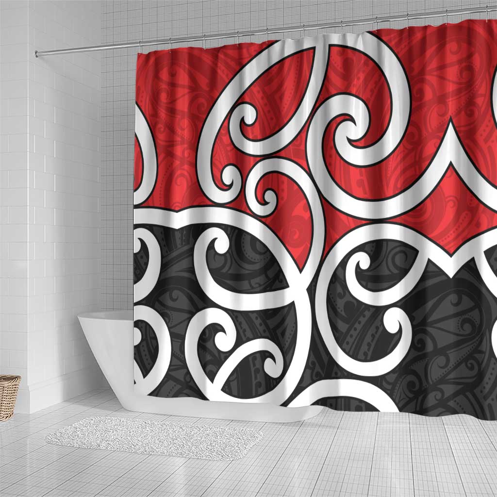 New Zealand Shower Curtain Maori Koru Tino Rangatiratanga Color - Polynesian Pride