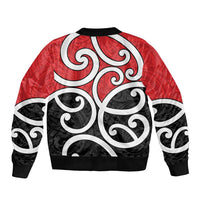 New Zealand Sleeve Zip Bomber Jacket Maori Koru Tino Rangatiratanga Color - Polynesian Pride
