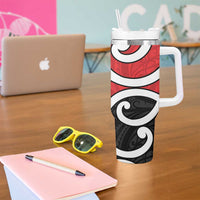 New Zealand Tumbler With Handle Maori Koru Tino Rangatiratanga Color - Polynesian Pride