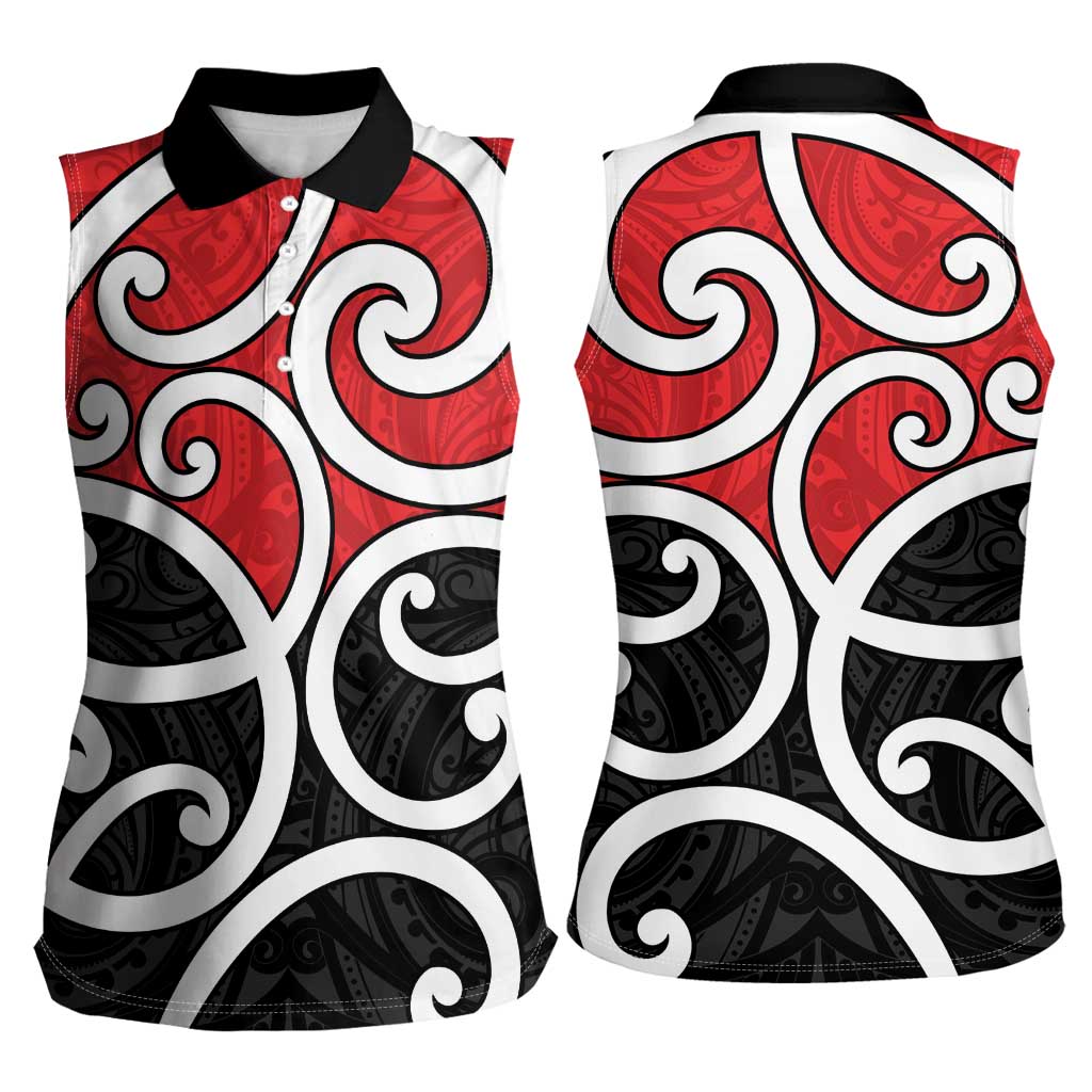 New Zealand Women Sleeveless Polo Shirt Maori Koru Tino Rangatiratanga Color - Polynesian Pride