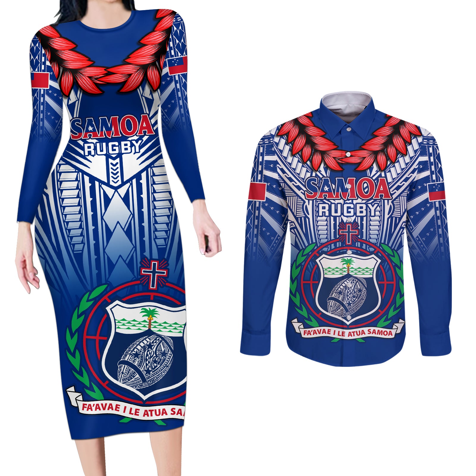 samoa-rugby-couples-matching-long-sleeve-bodycon-dress-and-long-sleeve-button-shirts-2023-go-manu-samoa-with-ula-fala-style