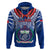 Samoa Rugby Hoodie 2023 Go Manu Samoa With Ula Fala Style LT14 Blue - Polynesian Pride