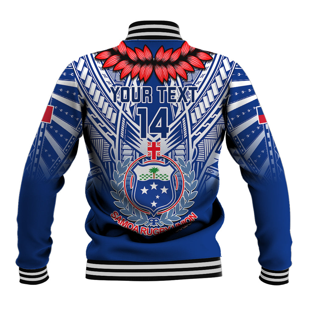 Custom Samoa Rugby Baseball Jacket 2023 Go Manu Samoa With Ula Fala Style LT14 - Polynesian Pride