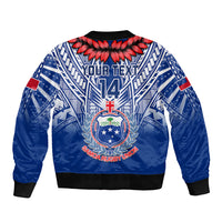Custom Samoa Rugby Bomber Jacket 2023 Go Manu Samoa With Ula Fala Style LT14 - Polynesian Pride