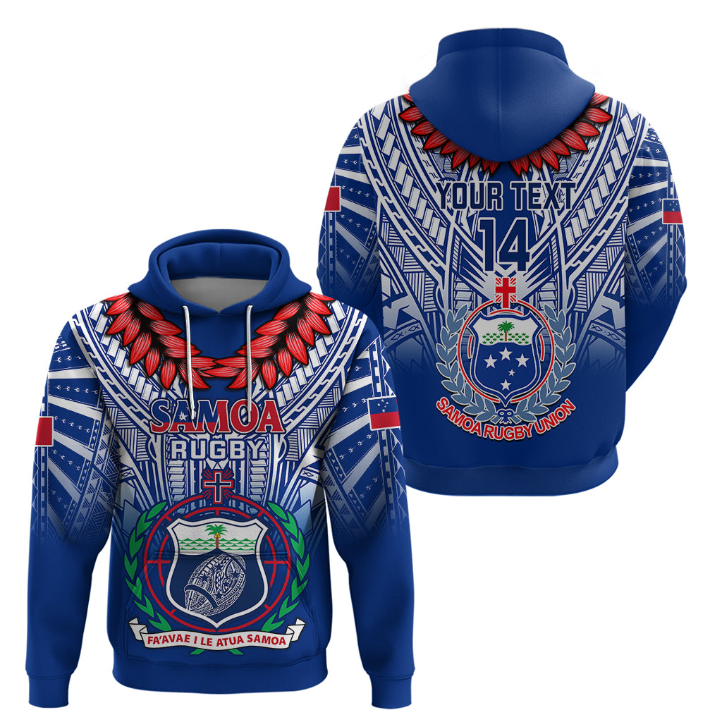 Custom Samoa Rugby Hoodie 2023 Go Manu Samoa With Ula Fala Style LT14 - Polynesian Pride