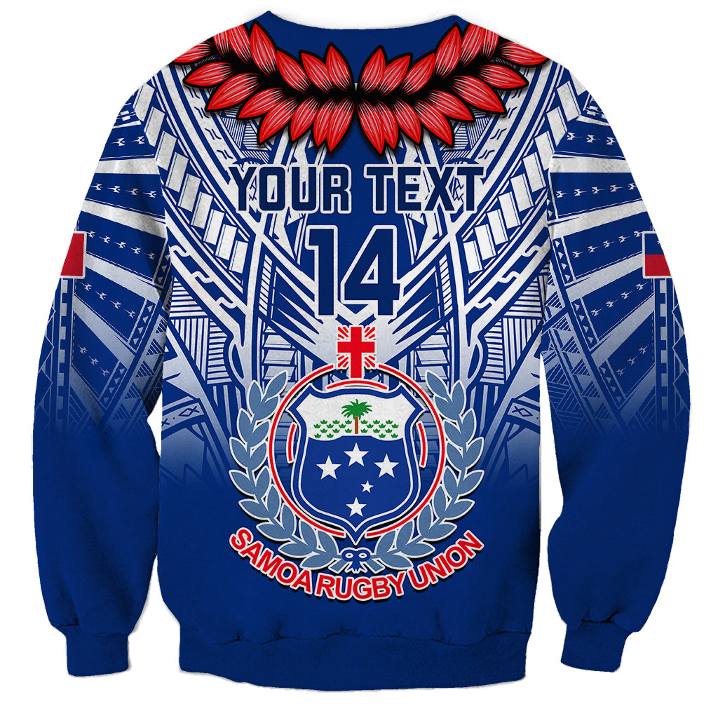 Custom Samoa Rugby Sweatshirt 2023 Go Manu Samoa With Ula Fala Style LT14 - Polynesian Pride