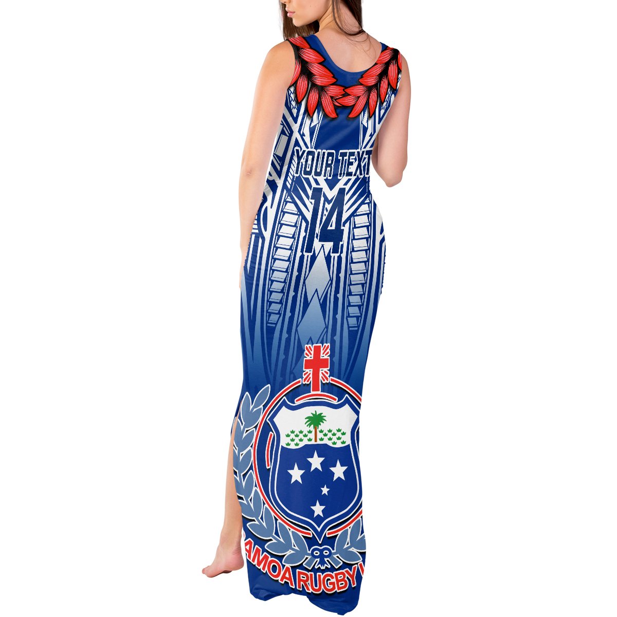 Custom Samoa Rugby Tank Maxi Dress 2023 Go Manu Samoa With Ula Fala Style LT14 - Polynesian Pride