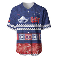 Personalised FAST Samoa Siapo Baseball Jersey Teuila Flowers Samoan Pattern - Polynesian Pride