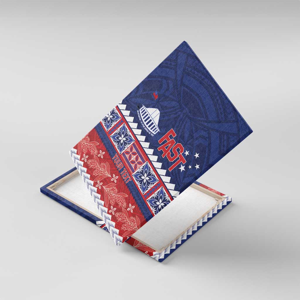 Personalised FAST Samoa Siapo Canvas Wall Art Teuila Flowers Samoan Pattern - Polynesian Pride