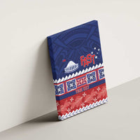 Personalised FAST Samoa Siapo Canvas Wall Art Teuila Flowers Samoan Pattern - Polynesian Pride