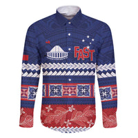 Personalised FAST Samoa Siapo Family Matching Long Sleeve Bodycon Dress and Hawaiian Shirt Teuila Flowers Samoan Pattern - Polynesian Pride