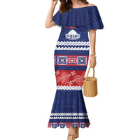 Personalised FAST Samoa Siapo Family Matching Mermaid Dress and Hawaiian Shirt Teuila Flowers Samoan Pattern - Polynesian Pride