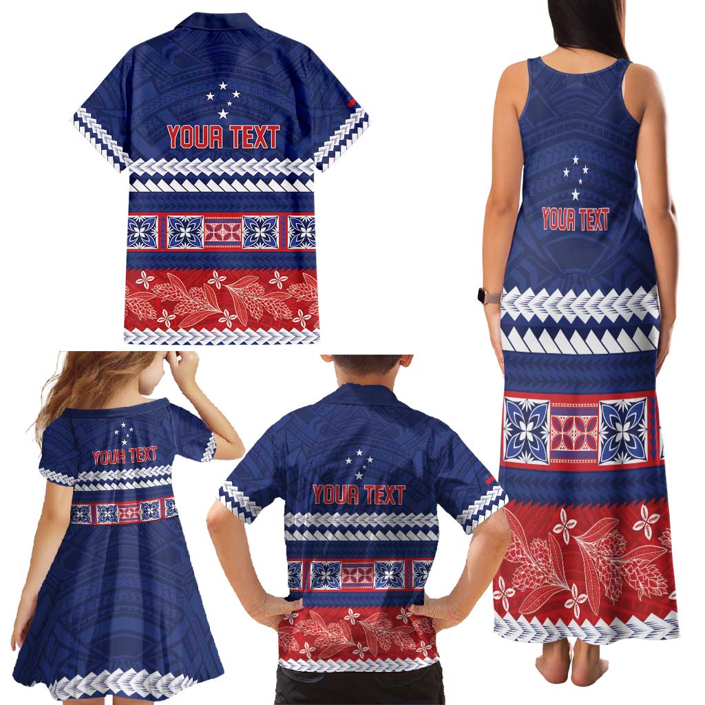 Personalised FAST Samoa Siapo Family Matching Tank Maxi Dress and Hawaiian Shirt Teuila Flowers Samoan Pattern - Polynesian Pride