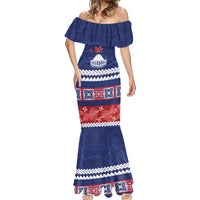 Personalised FAST Samoa Siapo Mermaid Dress Teuila Flowers Samoan Pattern - Polynesian Pride