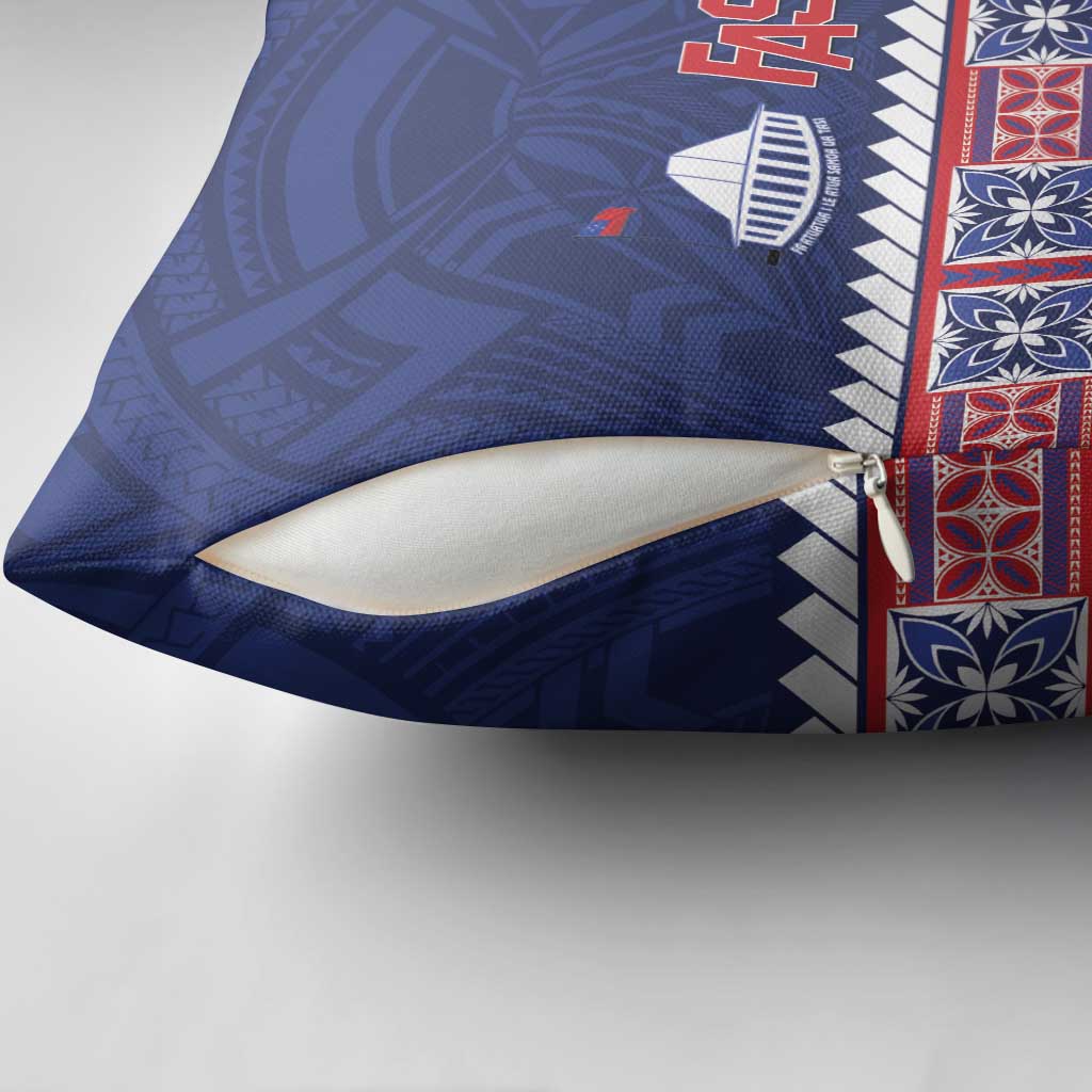 Personalised FAST Samoa Siapo Pillow Cover Teuila Flowers Samoan Pattern - Polynesian Pride