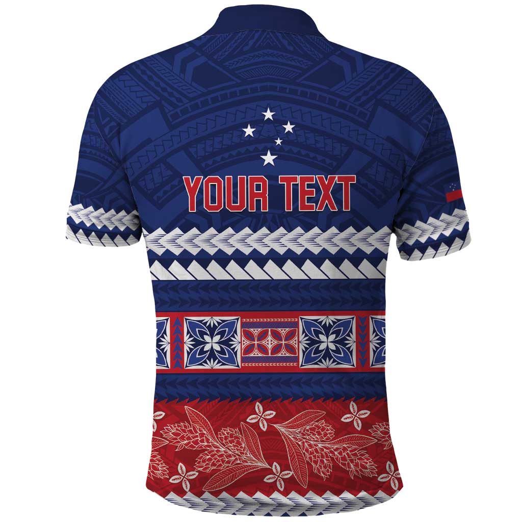 Personalised FAST Samoa Siapo Polo Shirt Teuila Flowers Samoan Pattern - Polynesian Pride