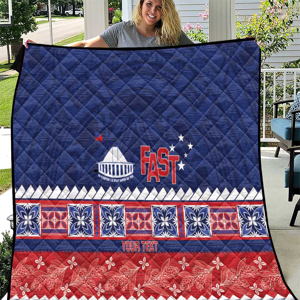 Personalised FAST Samoa Siapo Quilt Teuila Flowers Samoan Pattern - Polynesian Pride
