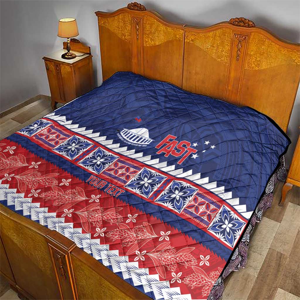 Personalised FAST Samoa Siapo Quilt Teuila Flowers Samoan Pattern - Polynesian Pride