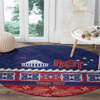 Personalised FAST Samoa Siapo Round Carpet Teuila Flowers Samoan Pattern - Polynesian Pride