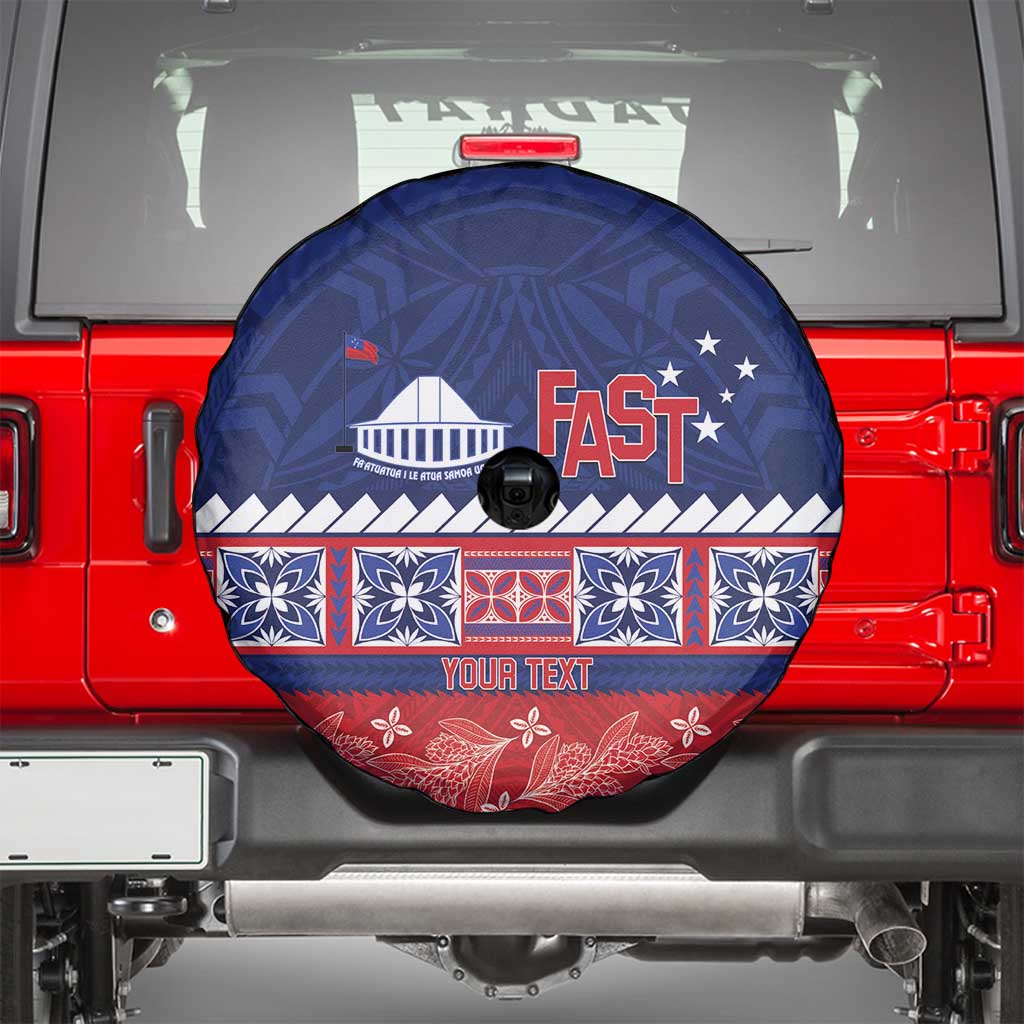Personalised FAST Samoa Siapo Spare Tire Cover Teuila Flowers Samoan Pattern - Polynesian Pride
