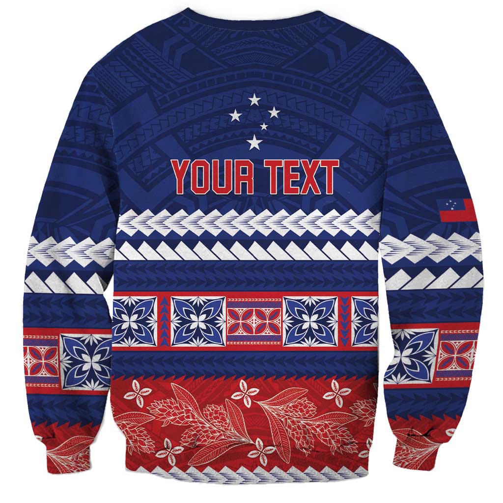 Personalised FAST Samoa Siapo Sweatshirt Teuila Flowers Samoan Pattern - Polynesian Pride