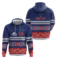 Personalised FAST Samoa Siapo Zip Hoodie Teuila Flowers Samoan Pattern - Polynesian Pride