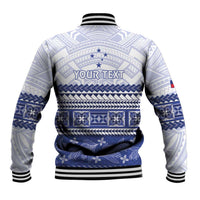 Personalised HRPP Samoa Siapo Baseball Jacket Teuila Flowers Samoan Pattern - Polynesian Pride