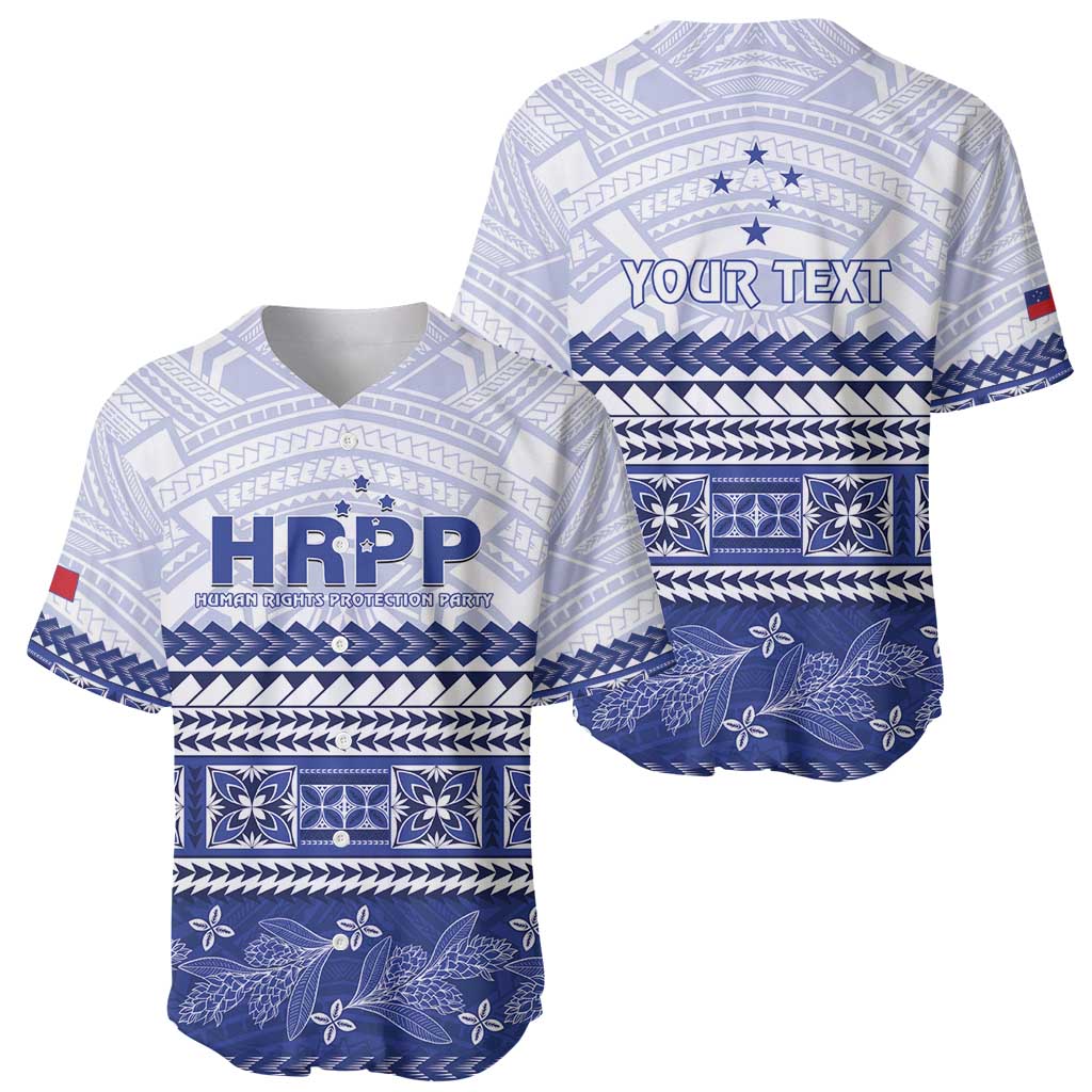 Personalised HRPP Samoa Siapo Baseball Jersey Teuila Flowers Samoan Pattern - Polynesian Pride