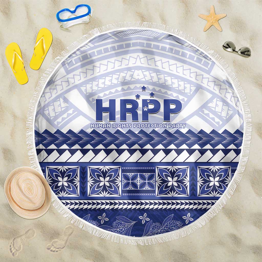 HRPP Samoa Siapo Beach Blanket Teuila Flowers Samoan Pattern LT14 One Size 150cm White - Polynesian Pride