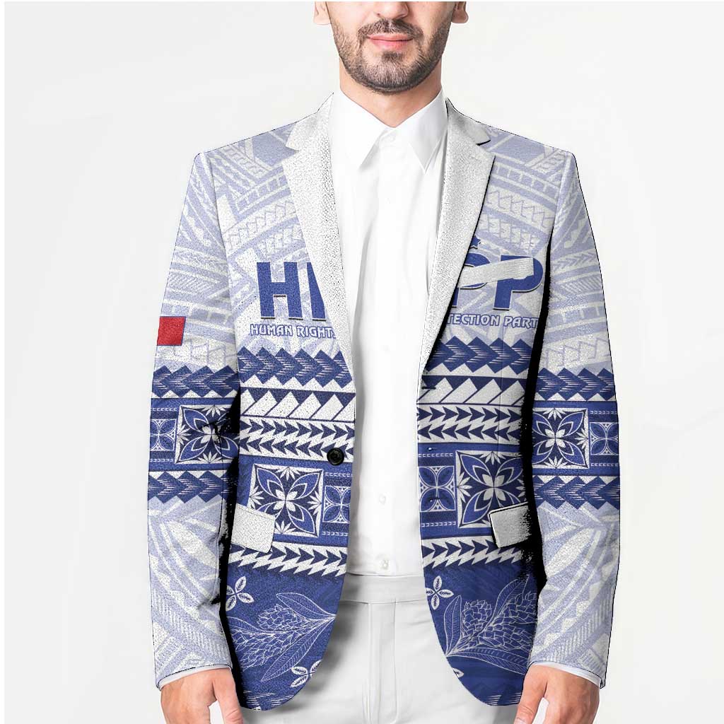 Personalised HRPP Samoa Siapo Blazer Teuila Flowers Samoan Pattern LT14 - Polynesian Pride