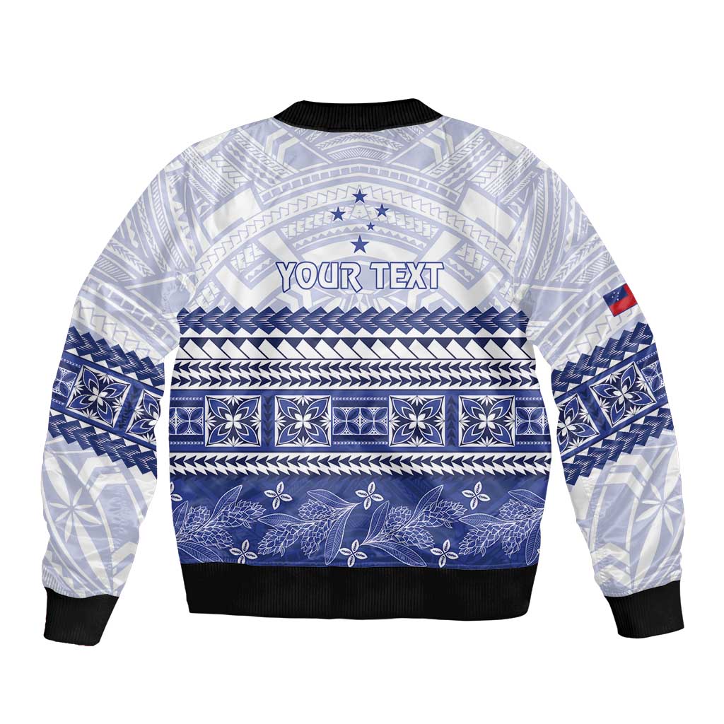 Personalised HRPP Samoa Siapo Bomber Jacket Teuila Flowers Samoan Pattern - Polynesian Pride