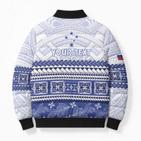 Personalised HRPP Samoa Siapo Bomber Puffer Jacket Teuila Flowers Samoan Pattern LT14 - Polynesian Pride