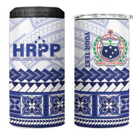 Personalised HRPP Samoa Siapo 4 in 1 Can Cooler Tumbler Teuila Flowers Samoan Pattern LT14 One Size: 16 oz White - Polynesian Pride